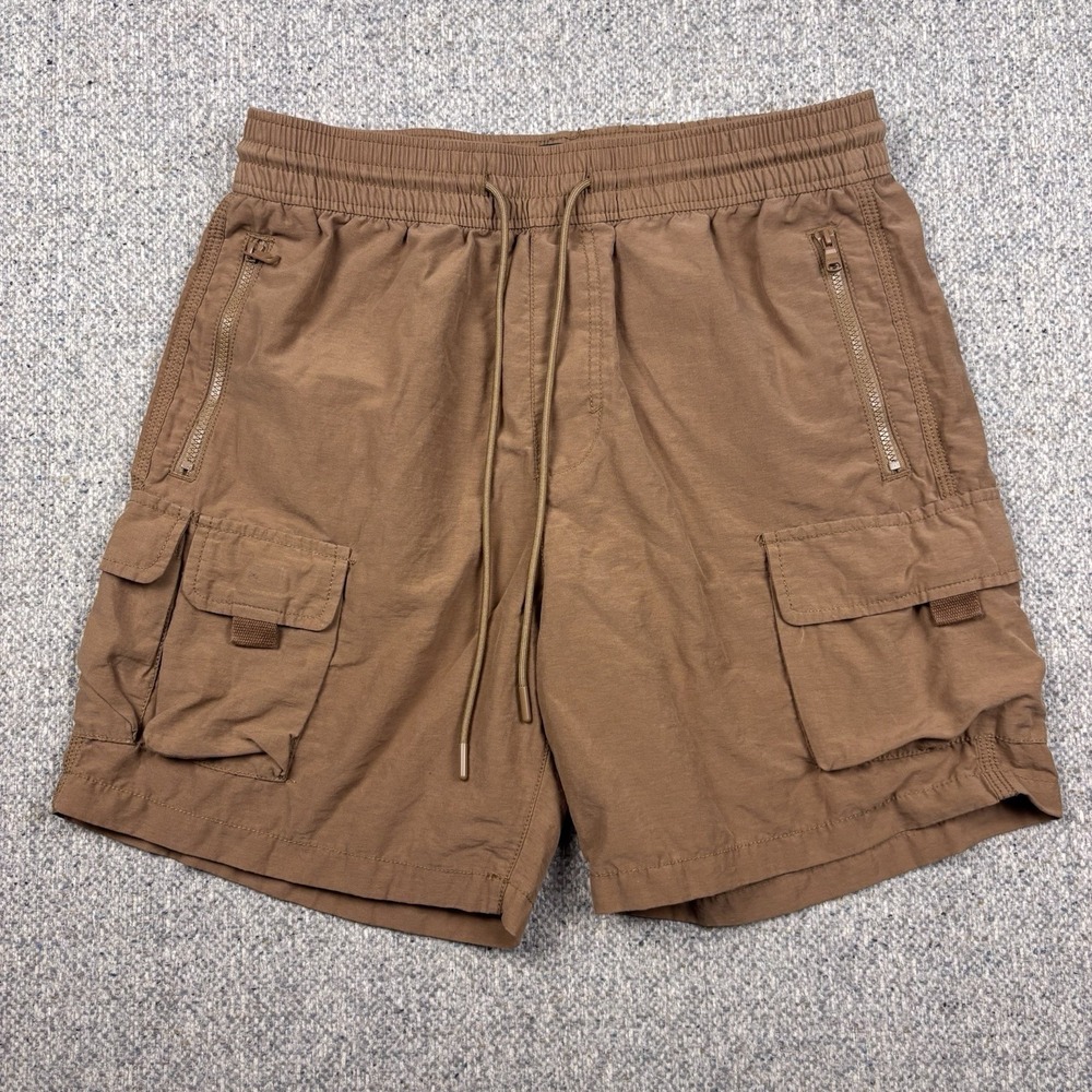 Aeropostale Shorts Mens Small Brown Canvas Cargo Multi Pocket Work Utility